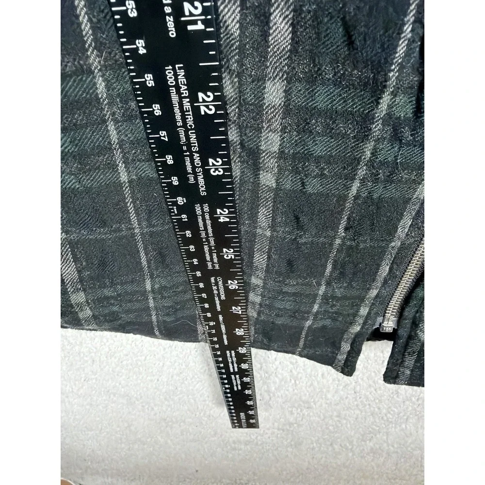 Theory Jacket Black and Plaid Reversible Zip Front w/ Pockets Long Sleeve Mens L